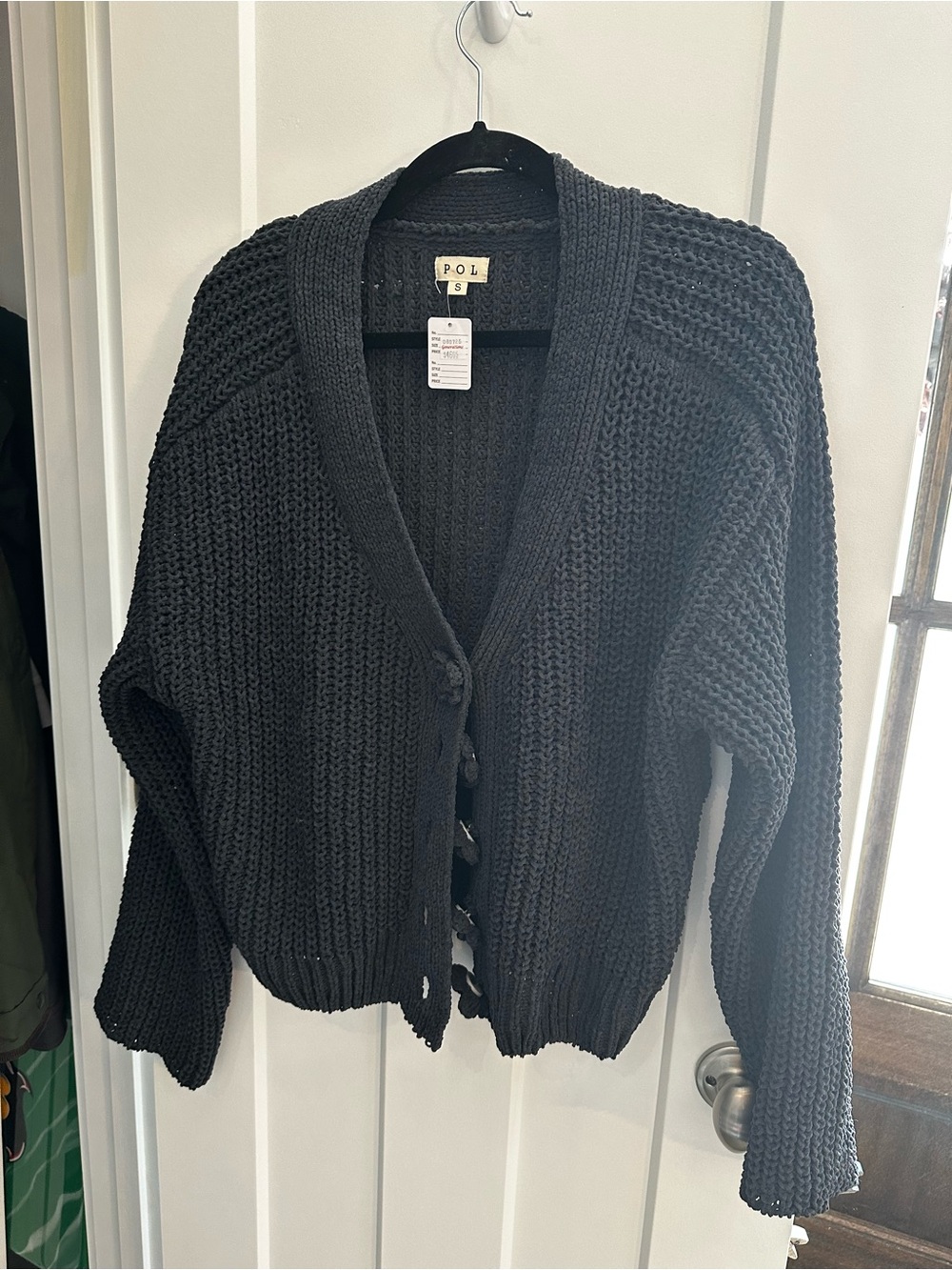 NWT POL Chunky Knit Gray Cardigan Sweater
